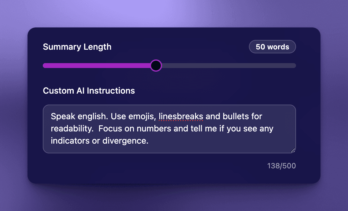 AI Instructions Interface
